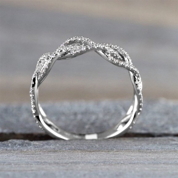 🎁925 Silver Plated 0.20 Ct Round CZ Diamonds Wedding Ring, MLNN1052 - Picture 1 of 3